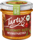 KirschTomate Rucola Abendbrotaufstrich von Tartex für 1,99 € bei budni im Angebot KirschTomate Rucola Abendbrotaufstrich von Tartex im aktuellen budni Prospekt