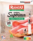 Jambon Supérieur Sans Couenne Conservation Sans Nitrite - MONIQUE RANOU à 1,32 € dans le catalogue Intermarché Hyper