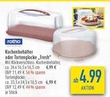 Kuchenbehälter oder Tortenglocke „Fresh“ Angebote von rotho bei diska Gera für 4,99 €