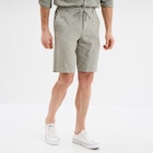 Bermuda chino à coulisse lin mélangé vert kaki homme dans le catalogue La Halle