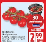 Honigtomaten Cherry-Rispentomaten für 2,99 € bei EDEKA im Angebot Honigtomaten Cherry-Rispentomaten im aktuellen EDEKA Prospekt