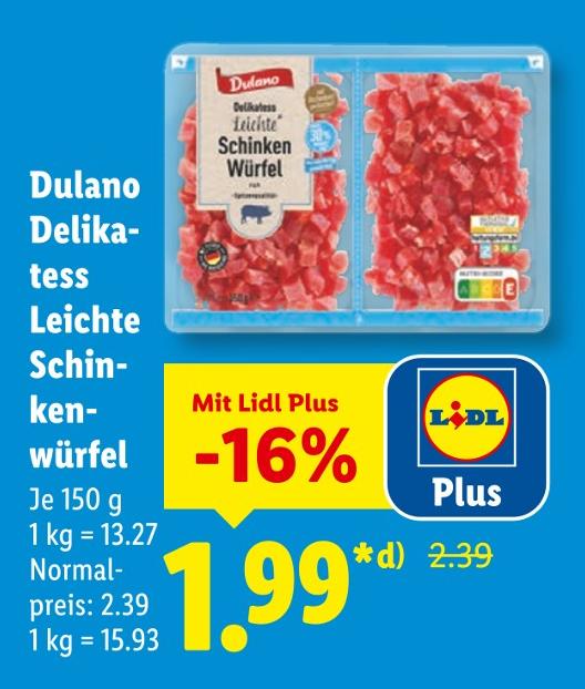 Delikatess Leichte Schinkenwürfel