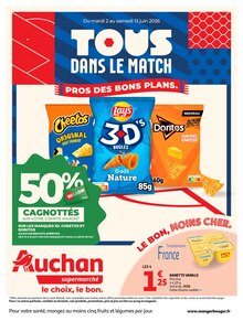 Catalogue Auchan Supermarché de la semaine 23, "TOUS DANS LE MATCH", page 1, 02/06/2026 - 13/06/2026 Prospectus Auchan Supermarché en cours, "TOUS DANS LE MATCH", page 1 sur 40