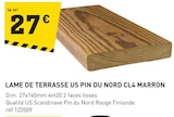 Promo Lame de terrasse us pin du nord cl4 marron à 27,00 € dans le catalogue Tout Faire à Montaigu