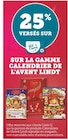 Promo 25% versés sur ma carte u sur la gamme calendriers de l'avent Lindt à  dans le catalogue Super U à Bollwiller