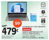 PC Portable IP3 17IAU7 82RL0097FR - Lenovo en promo chez E.Leclerc Saint-Quentin à 479,00 €