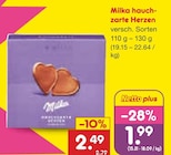 hauchzarte Herzen im Angebot bei Netto Marken-Discount in Wermelskirchen hauchzarte Herzen Angebote von Milka bei Netto Marken-Discount Wermelskirchen für 1,99 €
