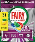 Tablettes Lave-Vaisselle Platinum Plus Tout en 1 Citron X31 - Fairy - Intermarché Hyper à Beauvais Tablettes Lave-Vaisselle Platinum Plus Tout en 1 Citron X31 - Fairy en promo chez Intermarché Hyper Beauvais à 2,37 €
