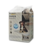 Promo Lot de 50 tapis hygiéniques pour chien super nappy au charbon actif Crocy - 60 x 40 cm à 11,99 € dans le catalogue Botanic à Villeneuve-lès-Avignon