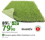 Promo Coupon gazon Eden 4 teintes 2 x 5 m à 79,90 € dans le catalogue Mr. Bricolage à Manosque