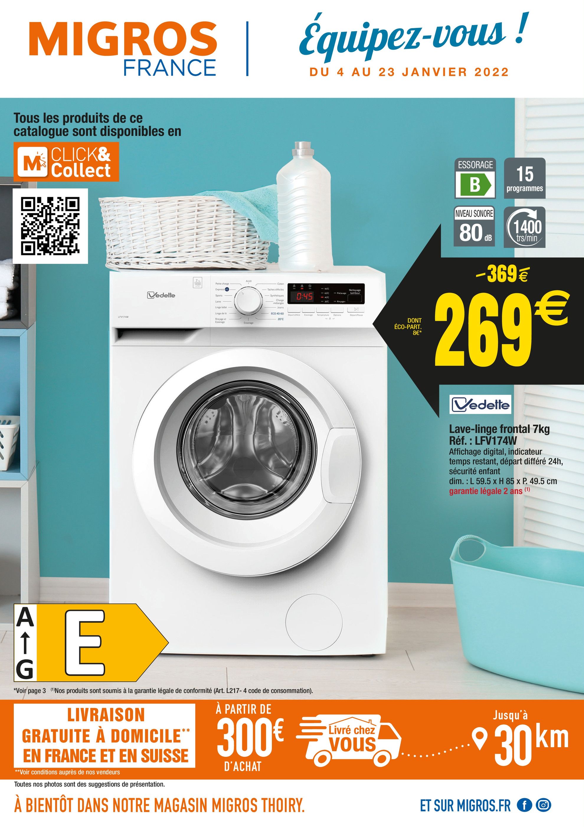 Catalogue Migros France à Ambilly, avec 12 pages Prospectus Migros France à Ambilly, "Équipez-vous !", 12 pages, 04/01/2022 - 23/01/2022