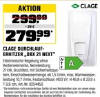 Durchlauferhitzer DBX 21 Next von Clage für 279,99 € bei OBI im Angebot Durchlauferhitzer DBX 21 Next von Clage im aktuellen OBI Prospekt