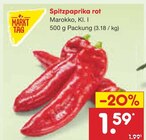 Aktuelle Paprika Angebote bei Netto Marken-Discount in Ulm Aktuelles Spitzpaprika rot Angebot bei Netto Marken-Discount in Ulm ab 1,59 €