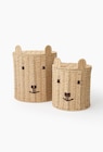 Panier ours avec couvercle S:25x25x30 cm et M: 32x32x38 cm en papier dans le catalogue Monoprix Margaret
