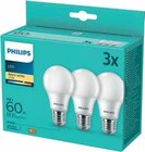 Lot 3 ampoules 60w e27 blanc chaud - PHILIPS dans le catalogue Intermarché