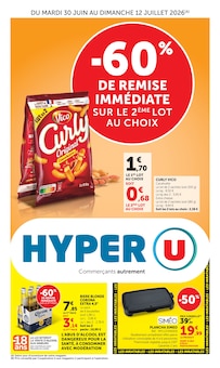 Catalogue Hyper U à Mende cette semaine, valable du 30/06/2026 au 12/07/2026 Prospectus Hyper U à Mende, "-60% DE REMISE IMMÉDIATE SUR LE 2ÈME LOT AU CHOIX", 48 pages de promos valables du 30/06/2026 au 12/07/2026