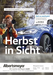 Volkswagen Prospekt "Herbst in Sicht", 1 Seite, 01.09.2023 - 01.09.2023 Aktueller Volkswagen Prospekt, "Herbst in Sicht", mit Angeboten der Woche, gültig von 01.09.2023 bis 01.09.2023