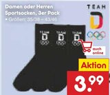 Damen oder Herren Sportsocken Angebote bei Netto Marken-Discount Hannover für 3,99 €