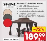 Luxus LED-Pavillon Minzo im Angebot bei Netto Marken-Discount in Ingolstadt Luxus LED-Pavillon Minzo Angebote von Swing bei Netto Marken-Discount Ingolstadt für 189,99 €