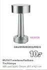 MUSVIT wiederaufladbare Tischlampe für 10,00 € bei JYSK im Angebot MUSVIT wiederaufladbare Tischlampe im aktuellen JYSK Prospekt