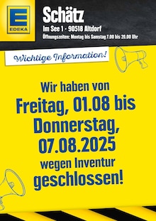 Aktueller EDEKA Prospekt (Alfeld) EDEKA Prospekt "Wichtige Information!" mit Seiten (Alfeld)