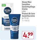 Sensitive Gesichtscreme Creme oder Protect & Care Gesichtscreme Angebote von Nivea Men bei Rossmann Neu-Ulm für 4,99 €