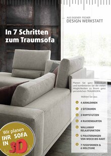 Sofa im Polstermöbel Fischer Prospekt "AUS EIGENER DESIGN WERKSTATT" mit 22 Seiten (Karlsruhe)