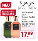 Amberwood, Golden Nectar oder Sweet Dates Eau de Parfum von Jawhara im aktuellen Rossmann Prospekt für 17,99 €