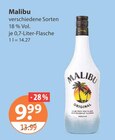Likör im V-Markt Prospekt Malibu von Malibu im aktuellen V-Markt Prospekt für 9,99 €
