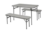 Set 1 table et 2 bancs en promo chez Carrefour Set 1 table et 2 bancs dans le catalogue Carrefour