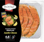 SAUMON MARINÉ GRAVLAX ANETH CITRON MAISON DELPEYRAT - DELPEYRAT en promo chez Auchan Hypermarché Saint-Nazaire à 4,99 €