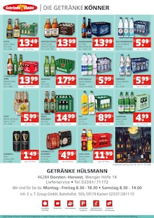 Bier im aktuellen Getränke Oase Prospekt (Marl) Bier im Getränke Oase Prospekt "Aktuelle Angebote" mit 2 Seiten (Marl)