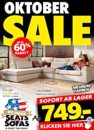 Seats and Sofas Prospekt für Remscheid mit 1 Seite Seats and Sofas Prospekt für Remscheid: "OKTOBER SUPER SALE", 1 Seite, 15.10.2025 - 31.10.2025