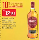 Blended Scotch Whisky - Grant's en promo chez Supermarchés Match Schiltigheim à 12,15 €