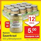 Sauerkraut Angebote von Hainich bei Zimmermann Hannover für 5,00 €