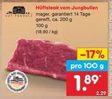 Aktuelles Hüftsteak vom Jungbullen Angebot bei Netto Marken-Discount in Jena ab 1,89 €