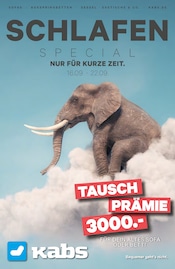 Aktueller Kabs Möbel & Einrichtung Prospekt in Groß Godems und Umgebung, "SCHLAFEN SPECIAL!" mit 9 Seiten, 16.09.2024 - 22.09.2024