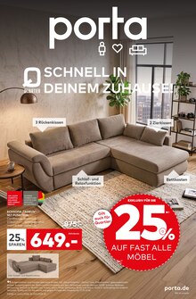 Ecksofa im porta Möbel Prospekt "SCHNELL IN DEINEM ZUHAUSE!" mit 8 Seiten (Hannover)