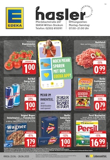 EDEKA Prospekt der Woche "Aktuelle Angebote" Seite 1, 23.06.2025 bis 28.06.2025 für Witten Aktueller EDEKA Prospekt "Aktuelle Angebote" Seite 1 von 24 Seiten für Witten