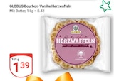 Bourbon-Vanille Herzwaffeln von Globus für 1,39 € bei GLOBUS im Angebot Bourbon-Vanille Herzwaffeln von Globus im aktuellen GLOBUS Prospekt