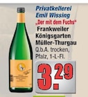 alldrink - Der mit dem Fuchs Frankweiler Königsgarten Müller-Thurgau q.b.A. trocken Angebot im Prospekt Der mit dem Fuchs Frankweiler Königsgarten Müller-Thurgau q.b.A. trocken bei alldrink im Prospekt "" für 3,29 €