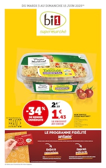 Prospectus Bi1 de la semaine "bi1 supermarché" avec 1 pages, valide du 03/06/2025 au 15/06/2025 pour Verdun-sur-le-Doubs et alentours