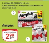 Aktuelles Lithium CR-2032 BP 4 + 2 Angebot bei GLOBUS in Duisburg ab 2,99 €