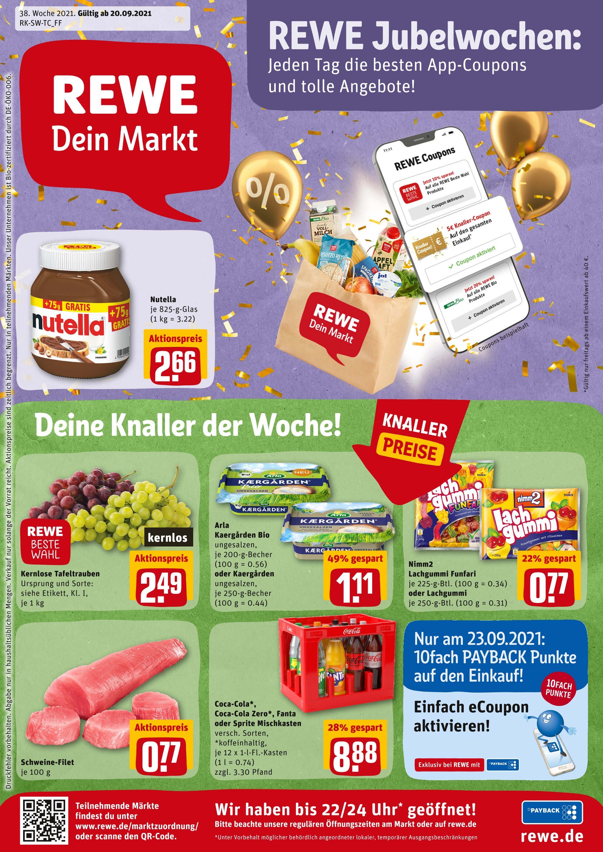 REWE Prospekt für Hohenentringen mit 17 Seiten REWE Prospekt für Hohenentringen: "Angebote im Markt", 17 Seiten, 20.09.2021 - 25.09.2021