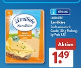 Landkäse Sanft-aromatisch Gouda im ALDI SÜD Prospekt Landkäse Sanft-aromatisch Gouda von Landliebe im aktuellen ALDI SÜD Prospekt für 1,49 €
