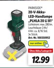 20-V-Akku-LED-Handlampe Lichtstrom: max. 280 lm. bei Lidl im Prospekt "" für 12,99 €