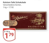 Tafel Schokolade im Angebot bei GLOBUS in Zwickau Tafel Schokolade Angebote von Rotstern bei GLOBUS Zwickau für 1,79 €