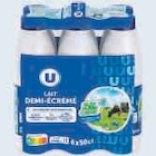 Lait uht demi ecreme bleu blanc coeur - U en promo chez Super U Bourges à 3,88 €