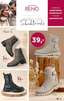 Aktueller RENO Prospekt "Herbstliche Schuhtrends" Seite 1 von 12 Seiten