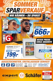 expert Schäfer Prospekt SOMMER SPARVERKAUF: WIR RÄUMEN - DU SPARST mit 4 Seiten